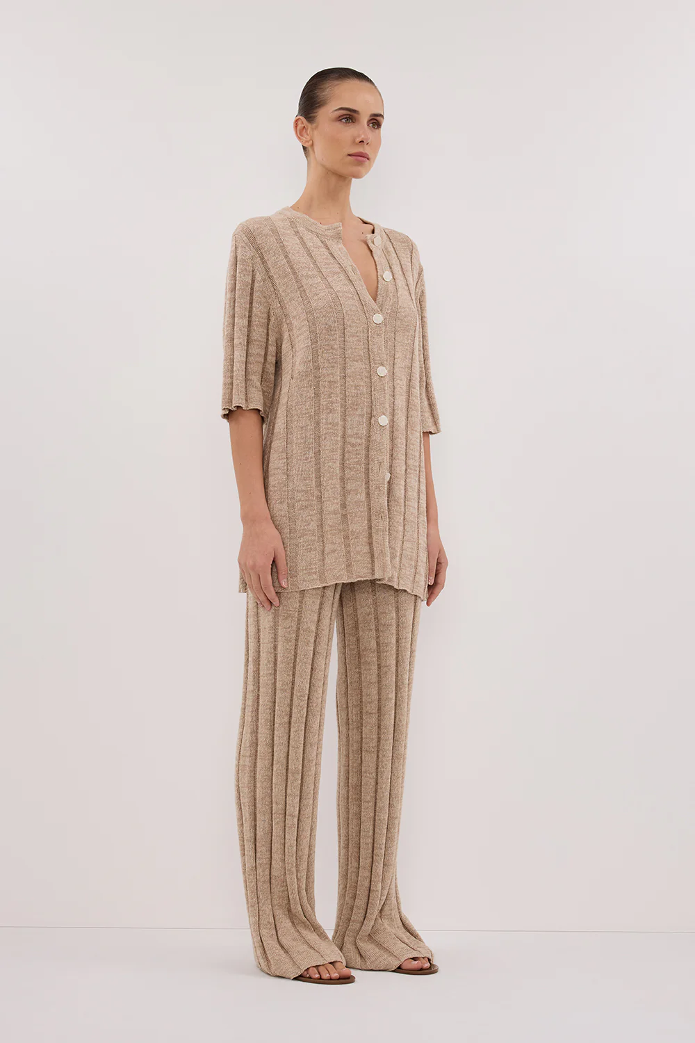 JAZZ NATURAL WIDE LEG KNIT PANT - Gamepaces