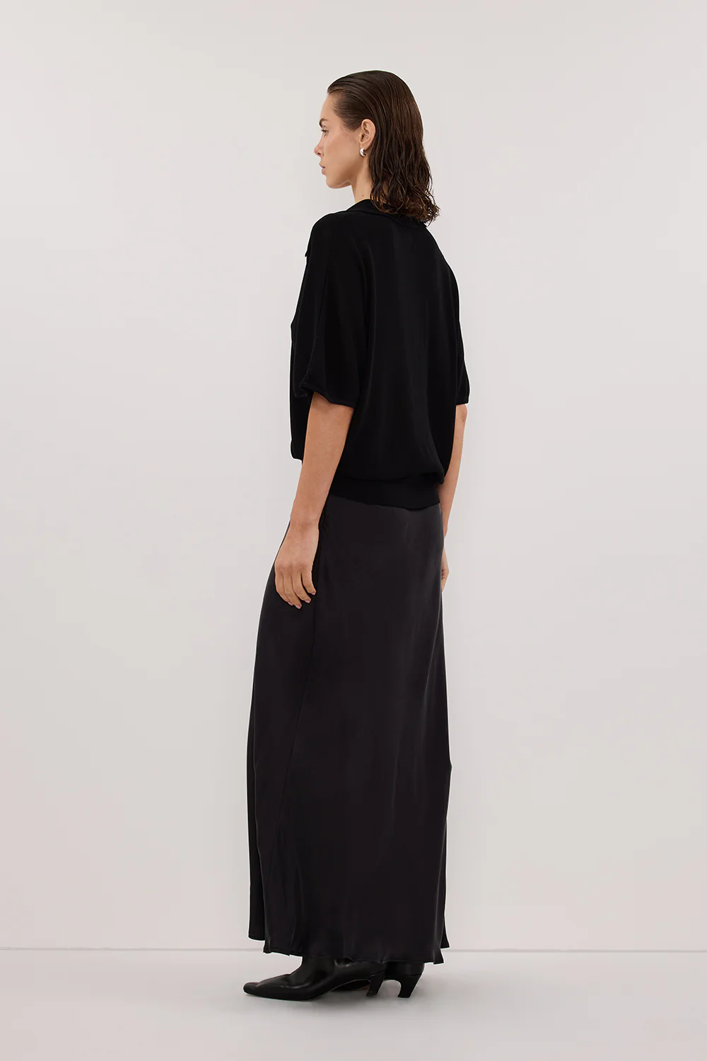 ELI BLACK POLO KNIT TOP - Gamepaces