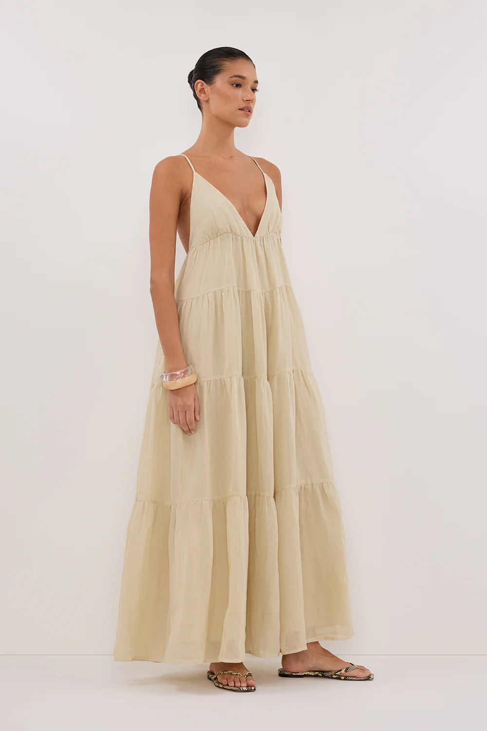 LIZA PLASTER RAMIE MIDI DRESS - Gamepaces