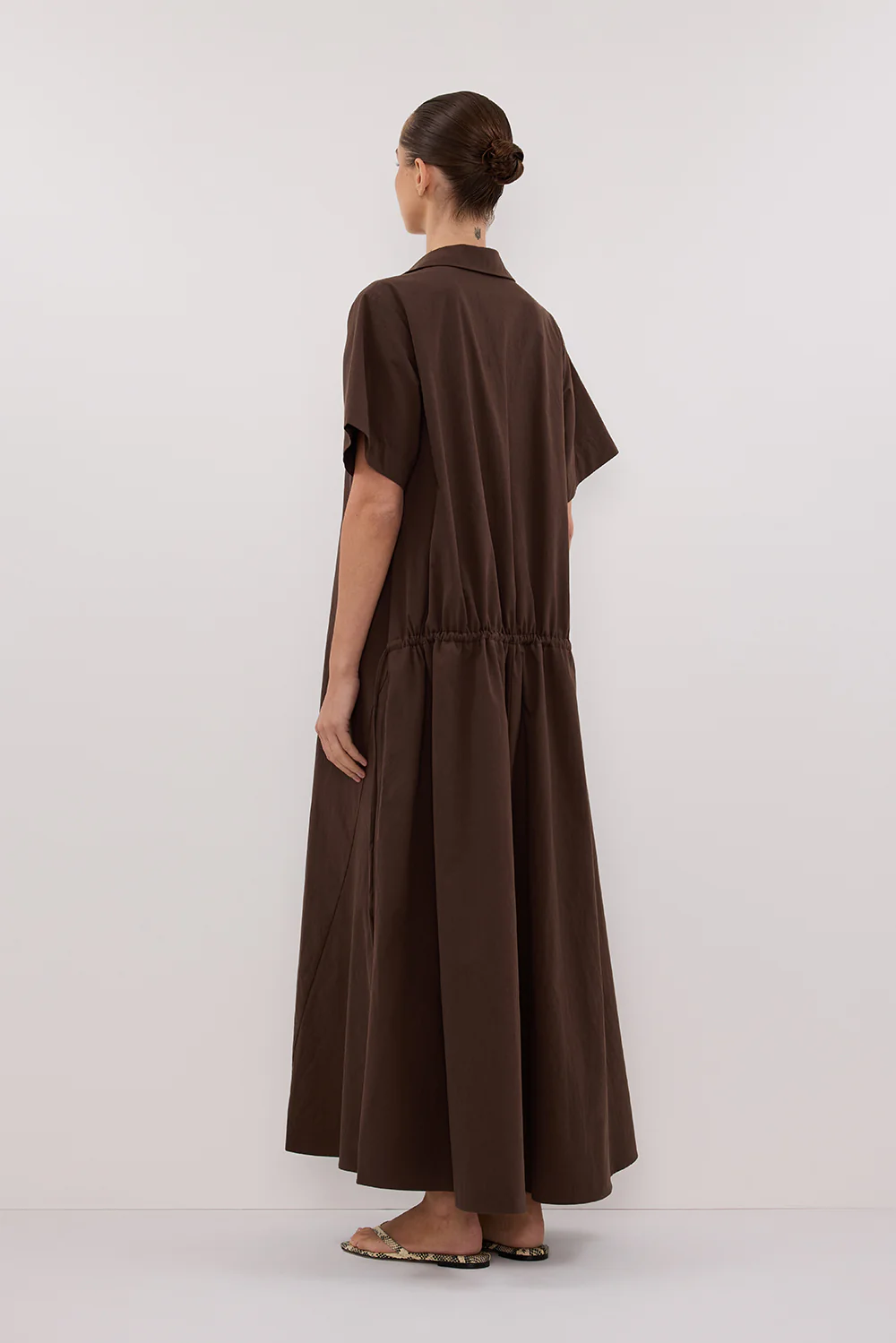 VIOLET BITTER CHOC SHIRT MIDI DRESS - Gamepaces