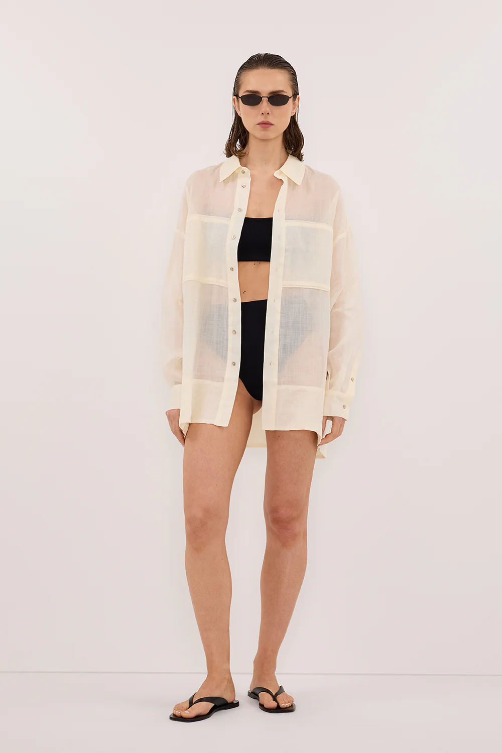 KAI STRAW OVERSIZED RAMIE LONG SLEEVE SHIRT - Gamepaces