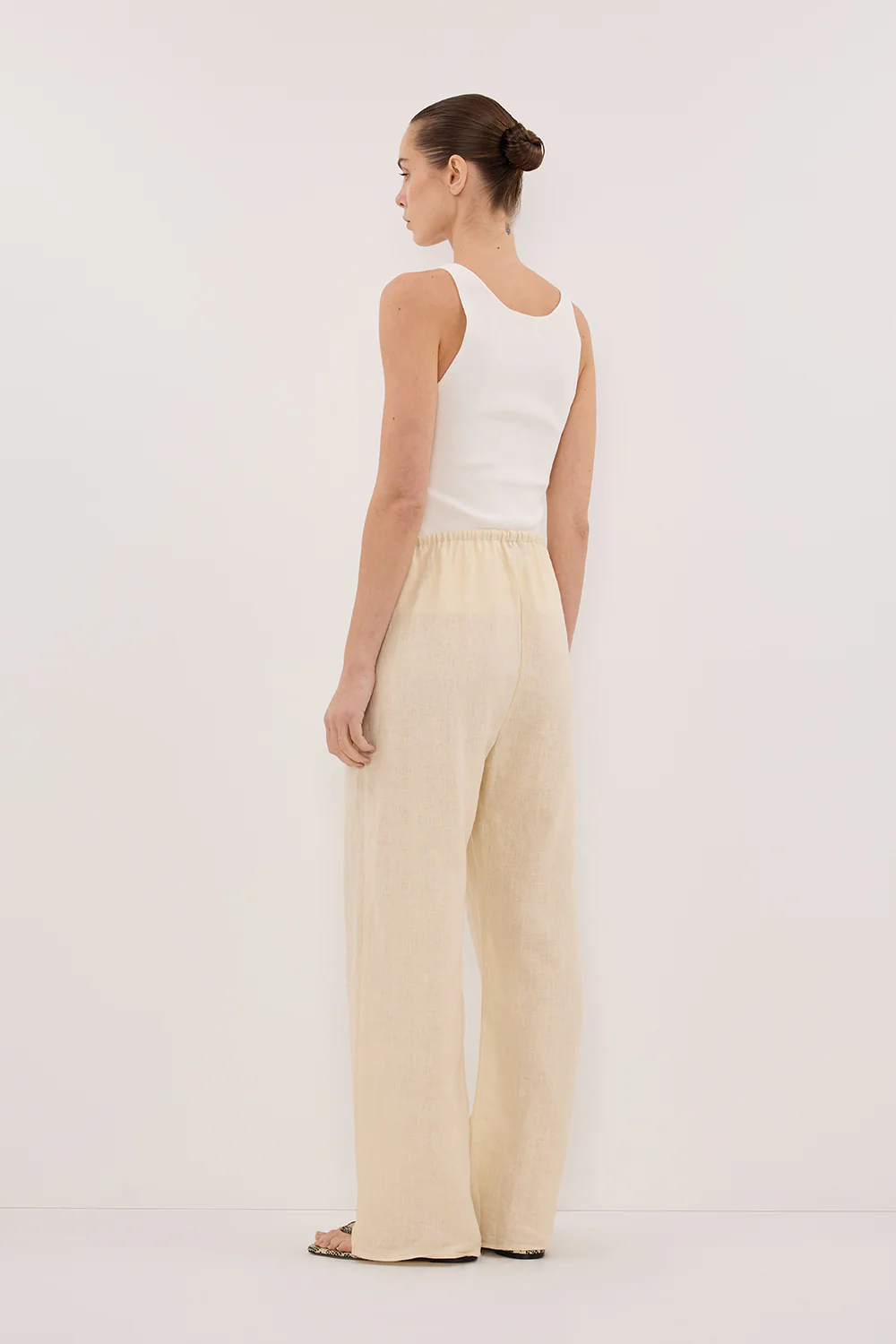 CARLA BUTTERMILK DRAWSTRING LINEN PANT - Gamepaces