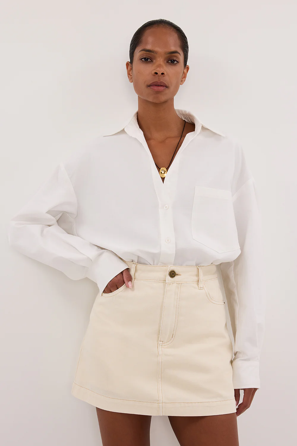 KERA NATURAL DENIM A LINE SKORT - Gamepaces