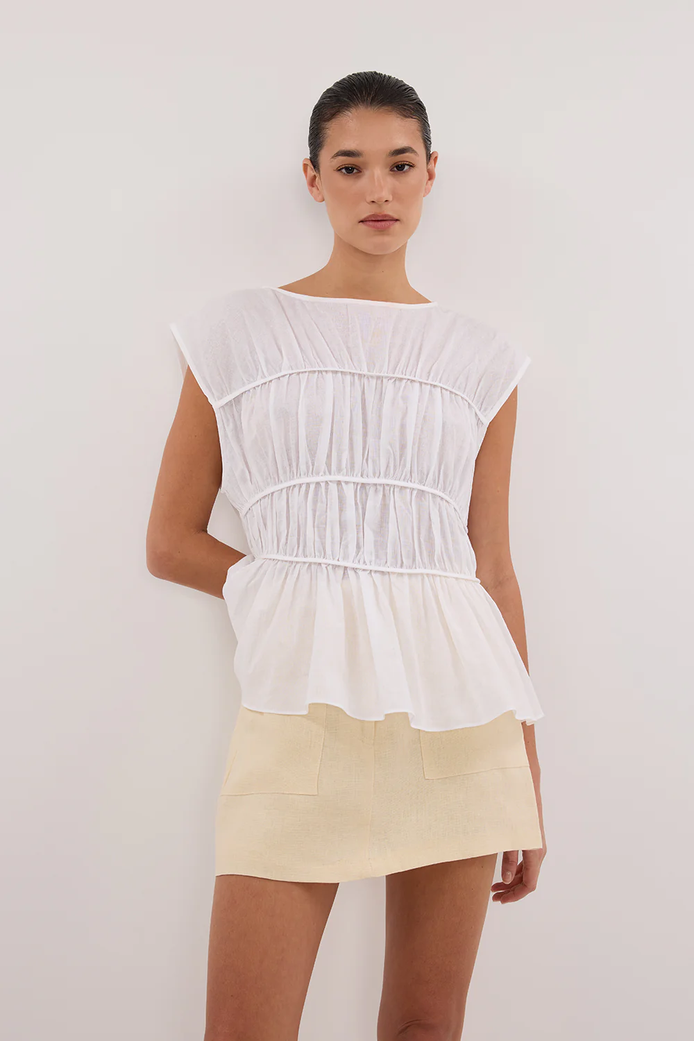 EVA LEMON LINEN SKORT - Gamepaces
