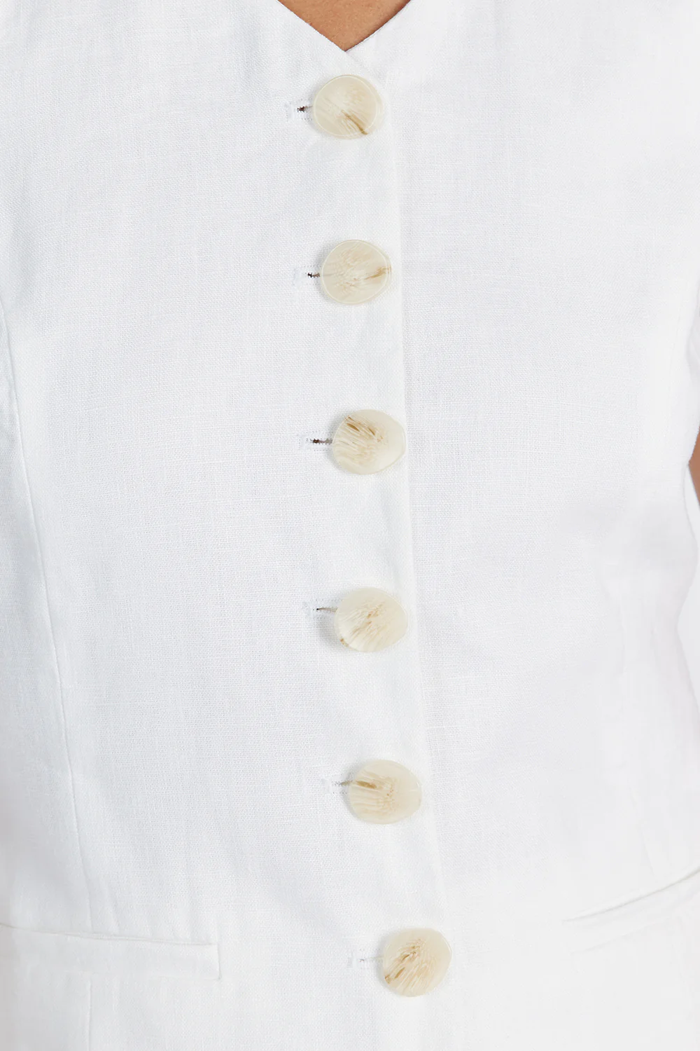 ALONDRA WHITE LINEN VEST - Gamepaces
