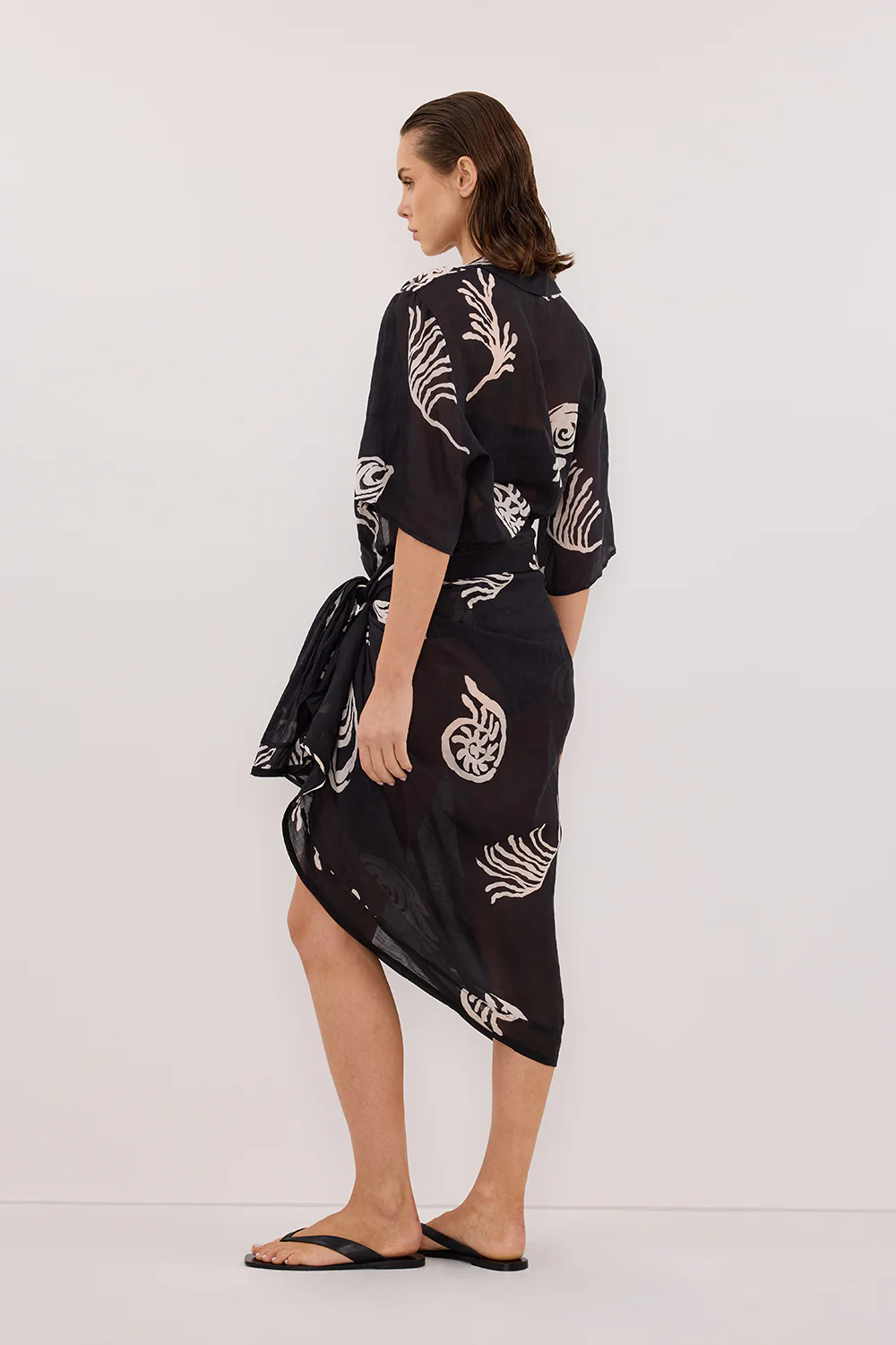 POSITANO BLACK RAMIE SARONG - Gamepaces