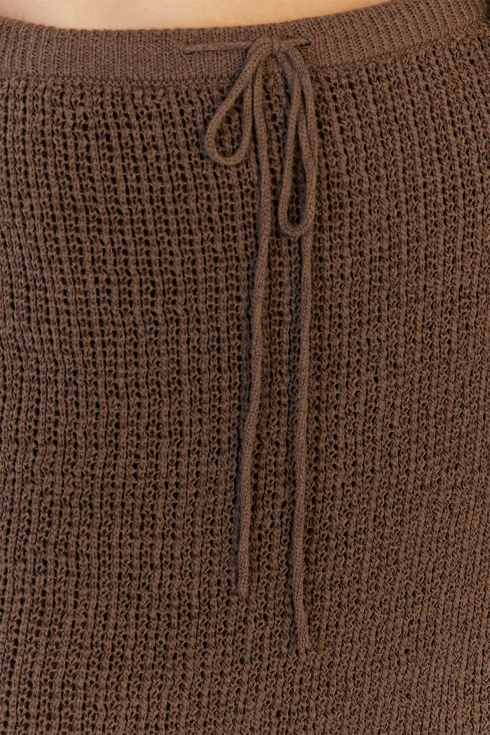 MARGOT CHOC KNIT CROCHET MINI SKIRT - Gamepaces