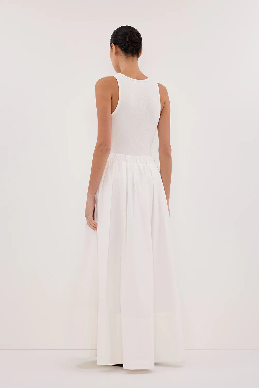 CONAGH WHITE POPLIN MIDI SKIRT - Gamepaces