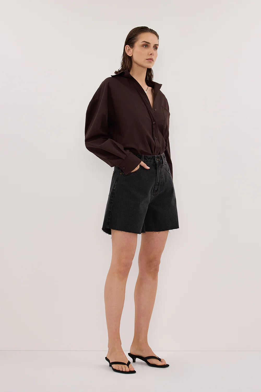 MARLEY BLACK RINSE DENIM SHORT - Gamepaces