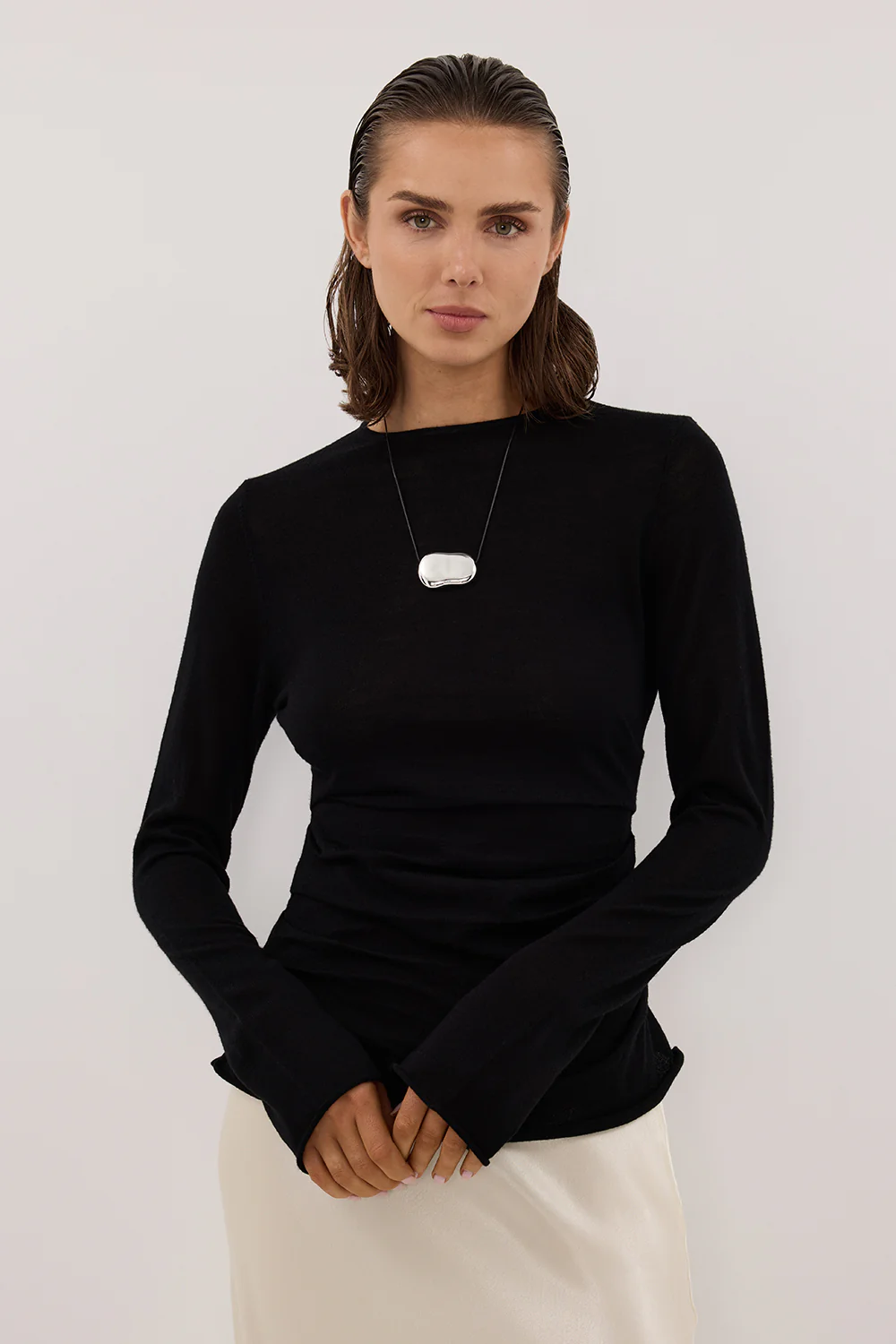 NICO BLACK MERINO KNIT TOP - Gamepaces