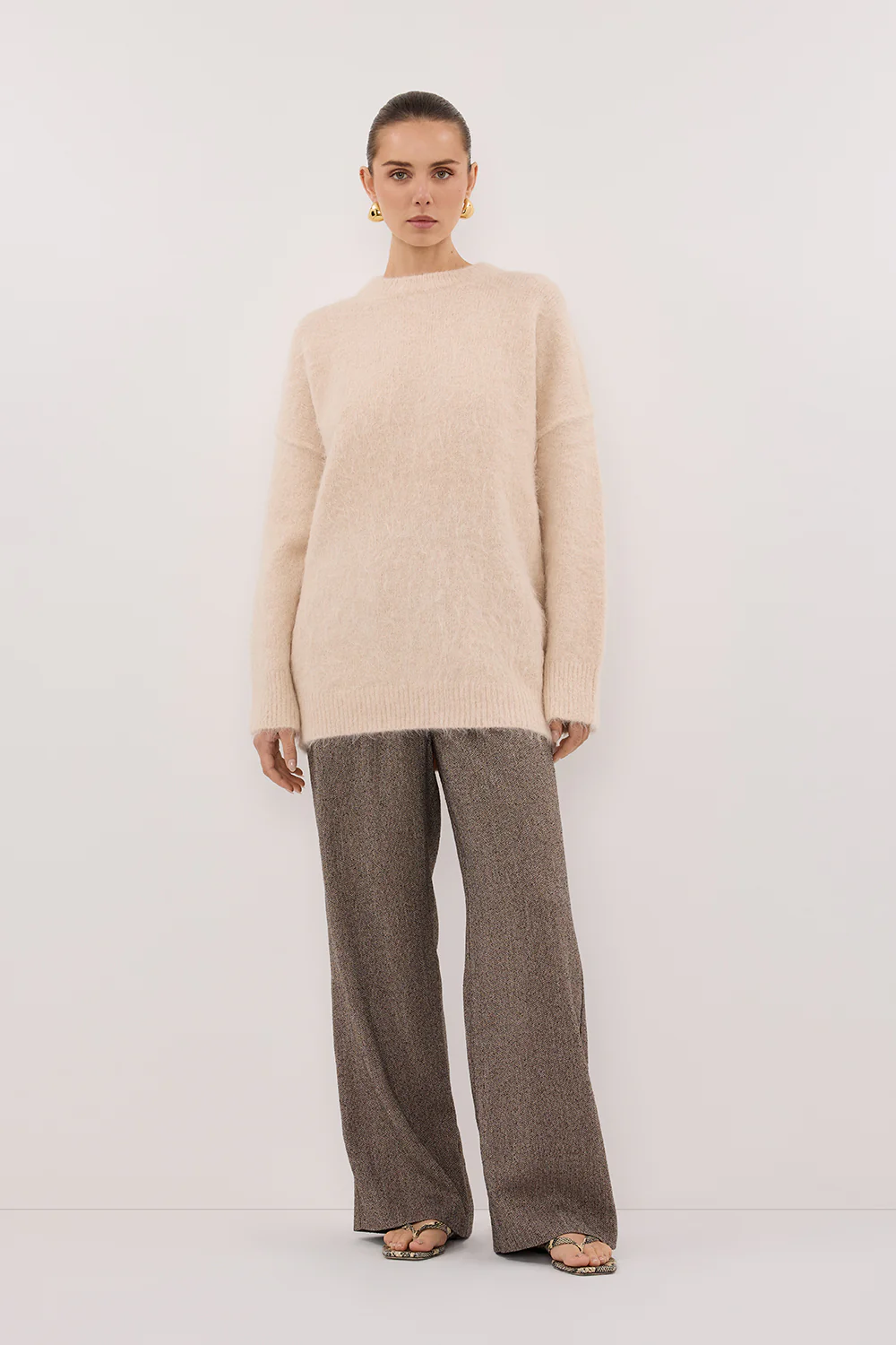 SALMA CREAM LONGLINE JUMPER - Gamepaces