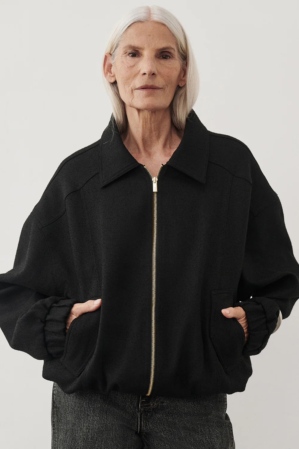 FRANKIE BLACK TWEED BOMBER JACKET - Gamepaces