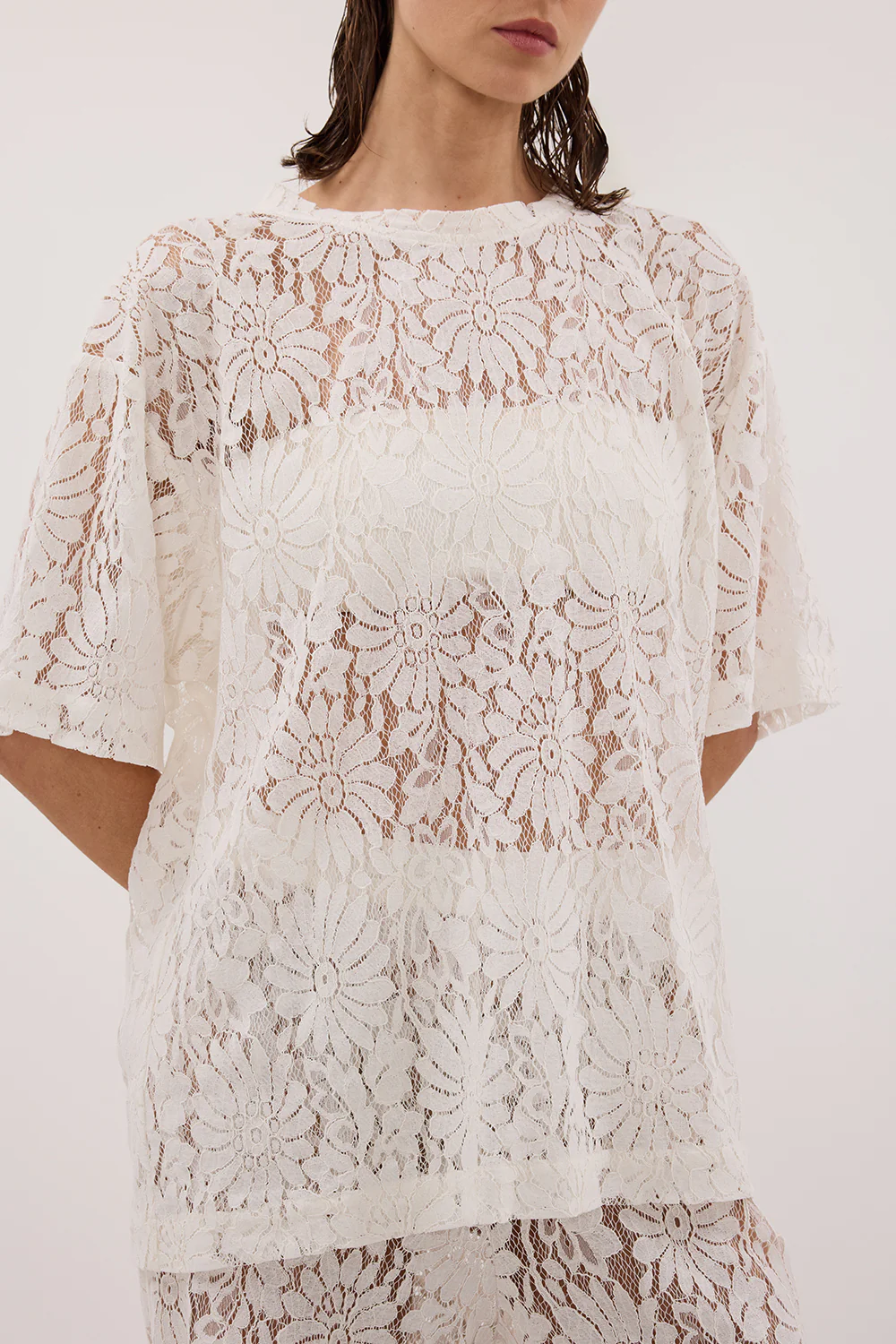 WILMA WHITE LACE TEE - Gamepaces