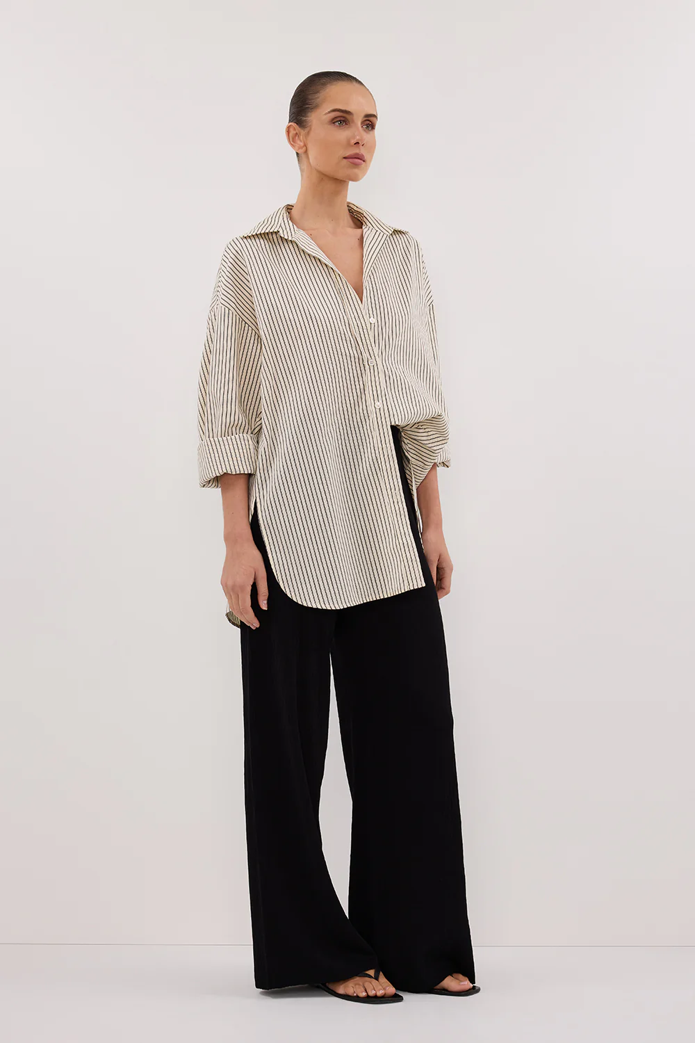 PALMA CREAM OVERSIZED SILK BLEND SHIRT - Gamepaces