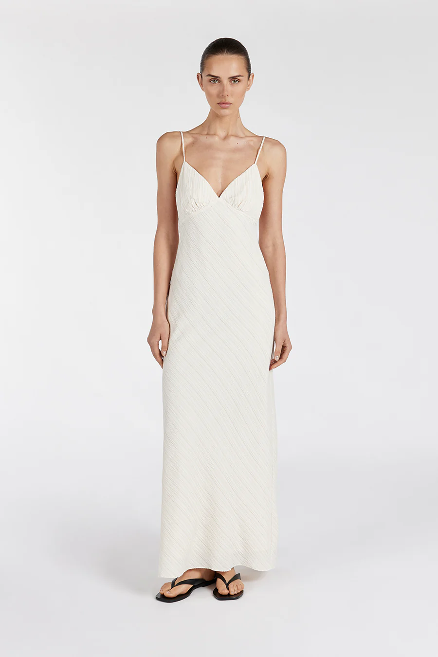 LOZ CREAM SLIP MIDI DRESS - Gamepaces