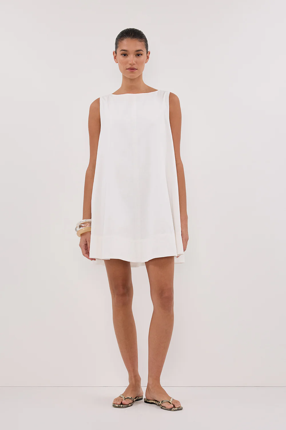 MAISIE WHITE POPLIN MINI DRESS - Gamepaces