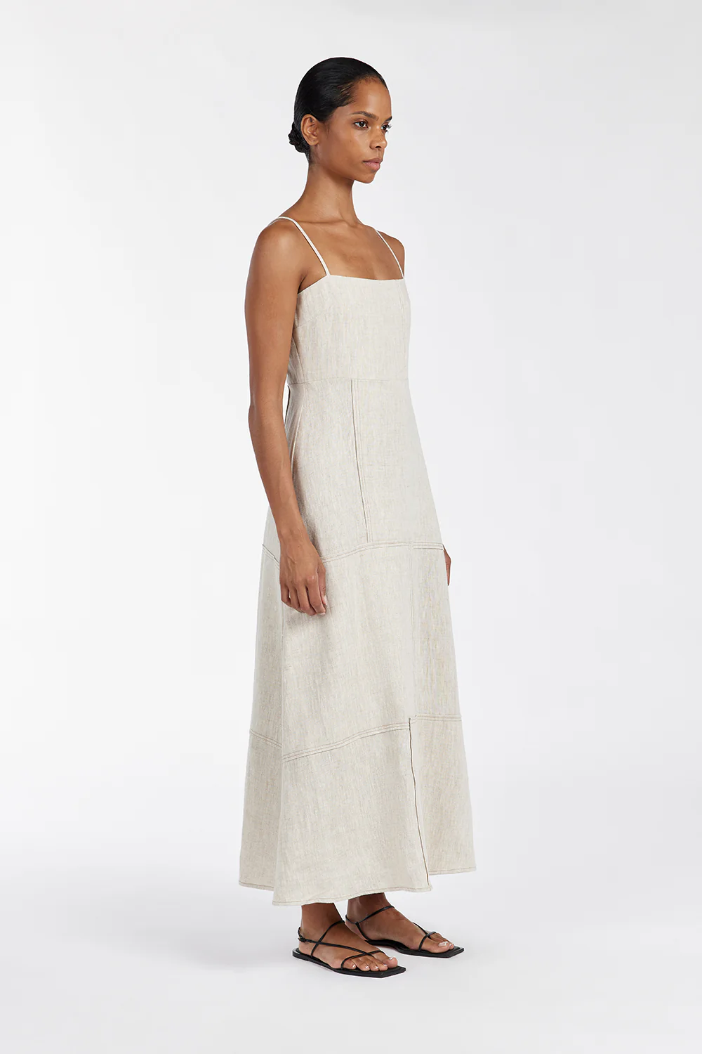 CATIE NATURAL PATCHWORK MIDI DRESS - Gamepaces