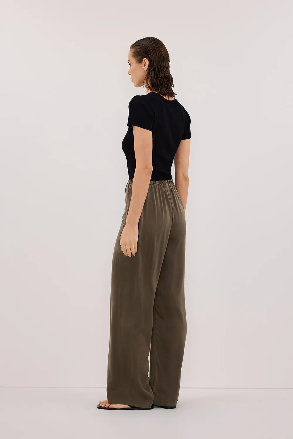 PERCY OLIVE SILK PANT - Gamepaces