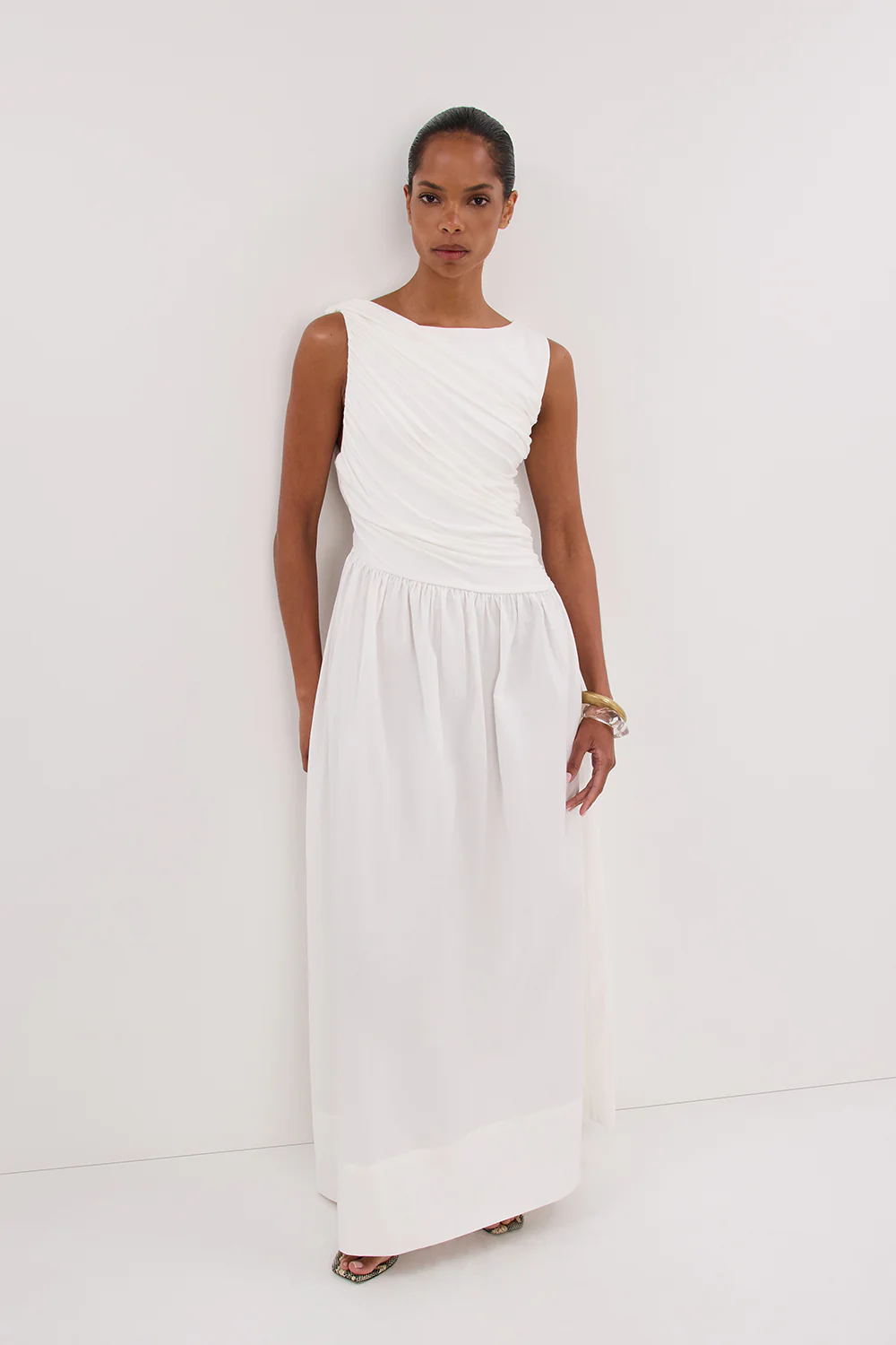 ALEXANDRA WHITE HYBRID MIDI DRESS - Gamepaces