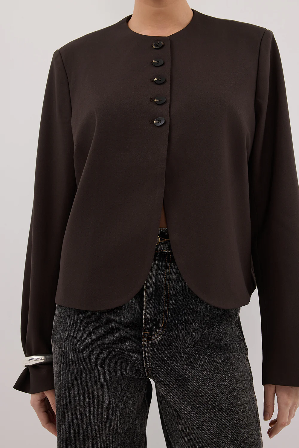 RYAN BITTER CHOC CROPPED BLAZER - Gamepaces