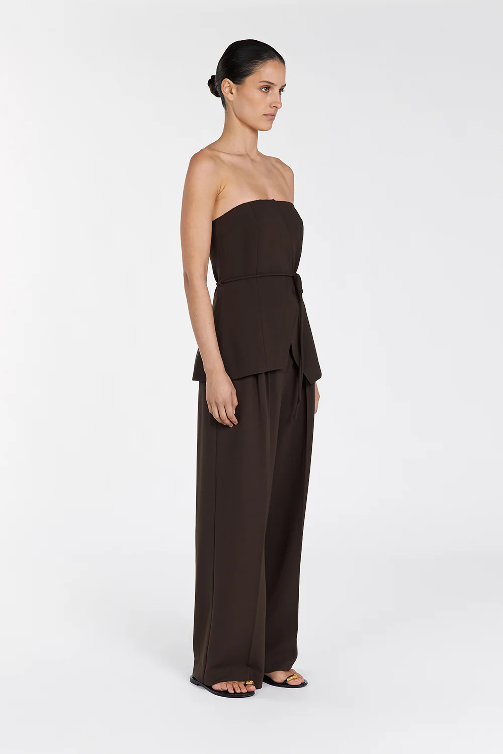 JULIE BITTER CHOC STRAPLESS TOP - Gamepaces