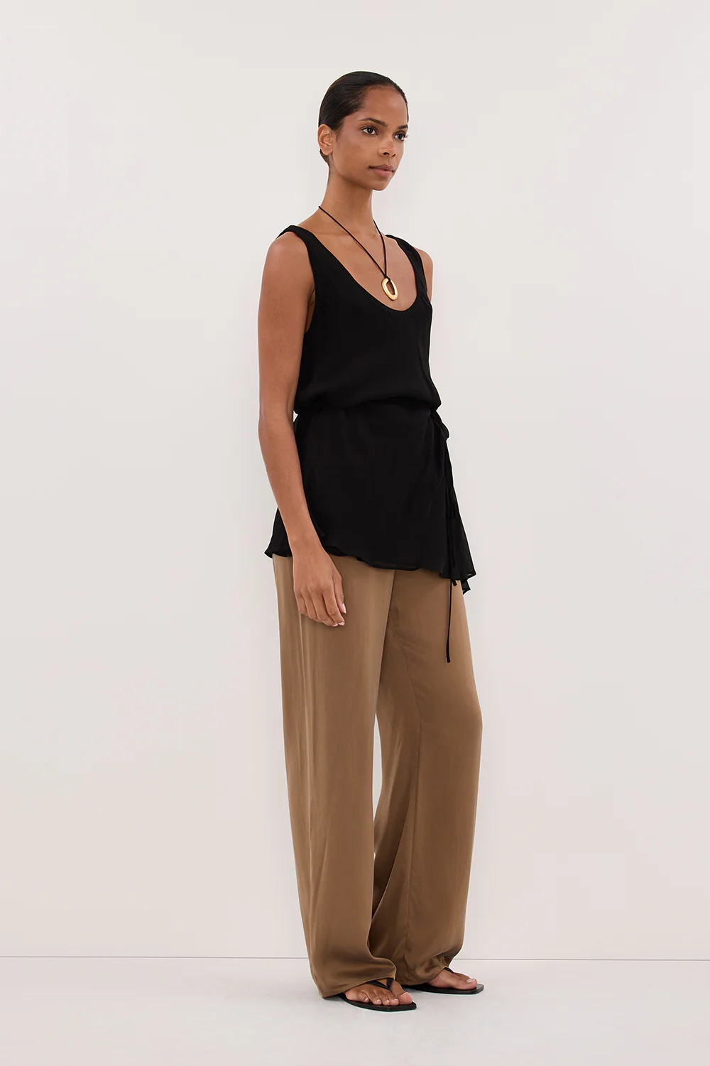 PERCY CHESTNUT SILK PANT - Gamepaces