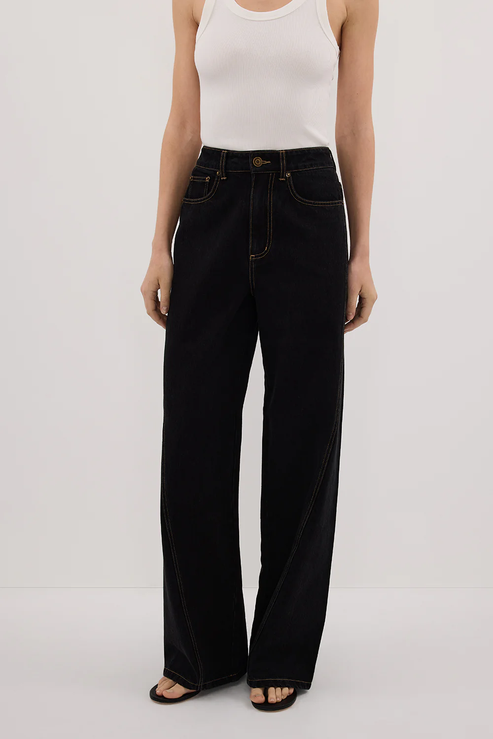 CARSON JET BLACK TALL WIDE LEG JEAN - Gamepaces