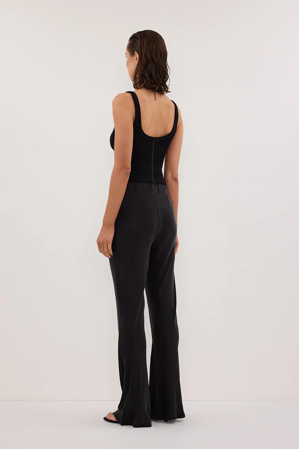KYRA BLACK SILK BIAS PANTS - Gamepaces