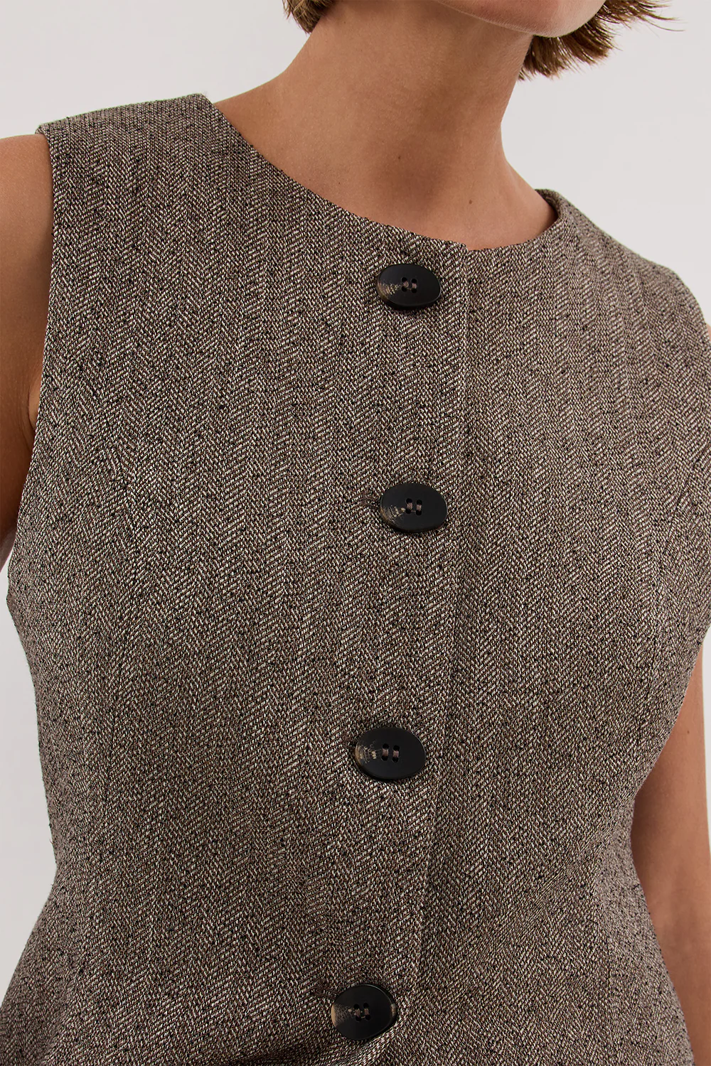 FRANKIE CHOC TWEED TUNIC VEST - Gamepaces