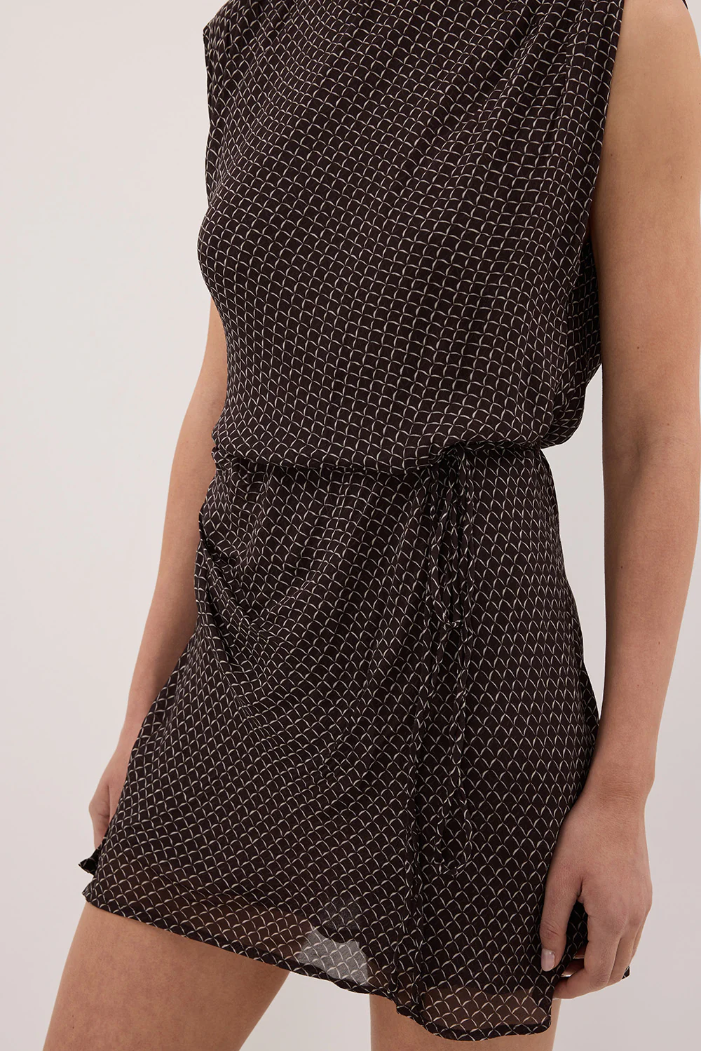 TIA CHOC MICRO CHECK MINI DRESS - Gamepaces