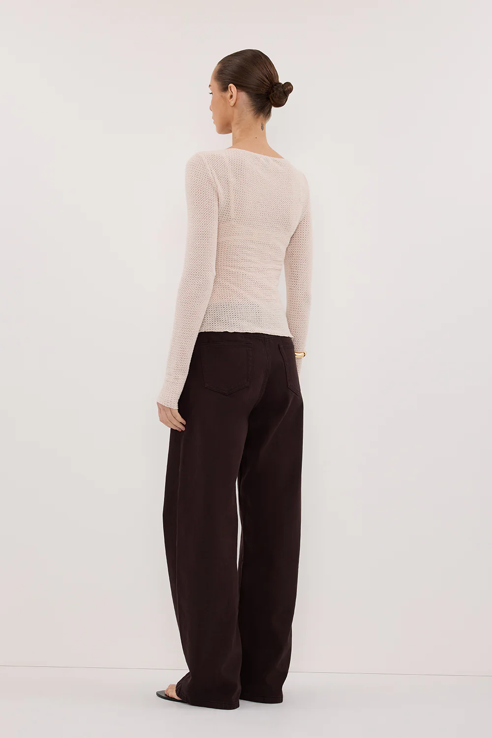 LILY STONE LONG SLEEVE BOAT NECK TEXTURED TOP - Gamepaces