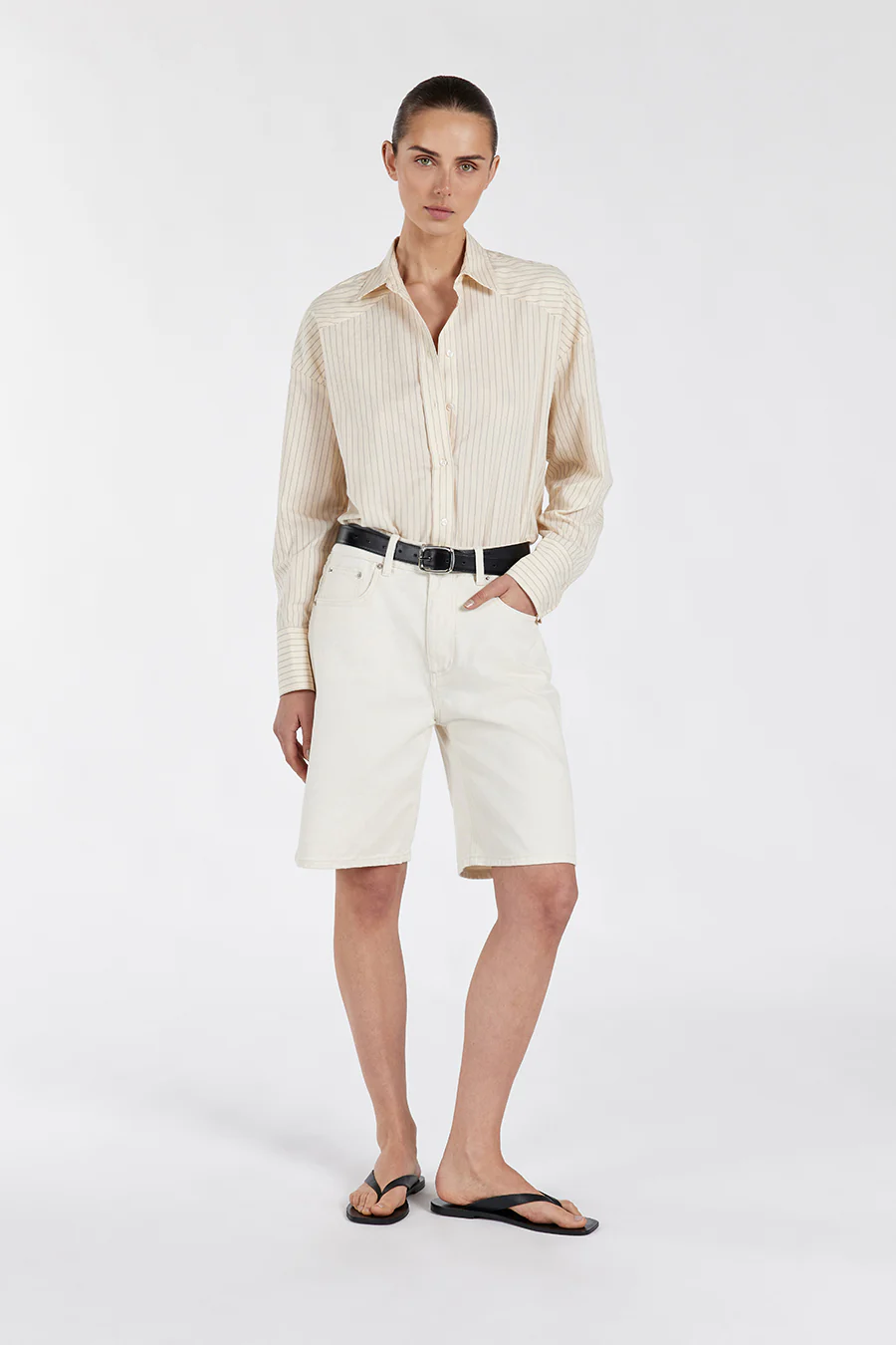 RILEY CREAM COTTON STRIPE SHIRT - Gamepaces