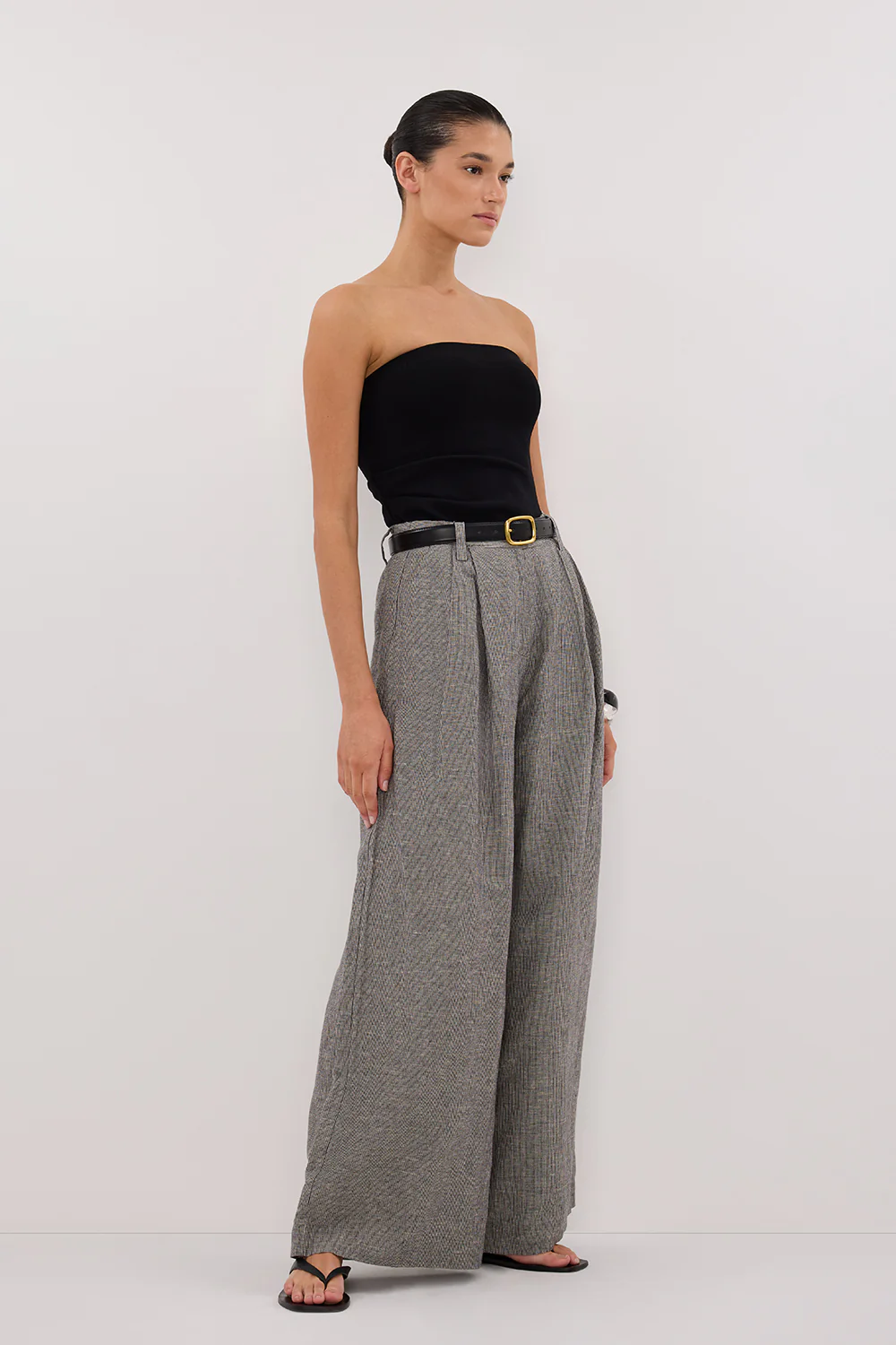 ELIAS CHARCOAL LINEN BLEND PANT - Gamepaces