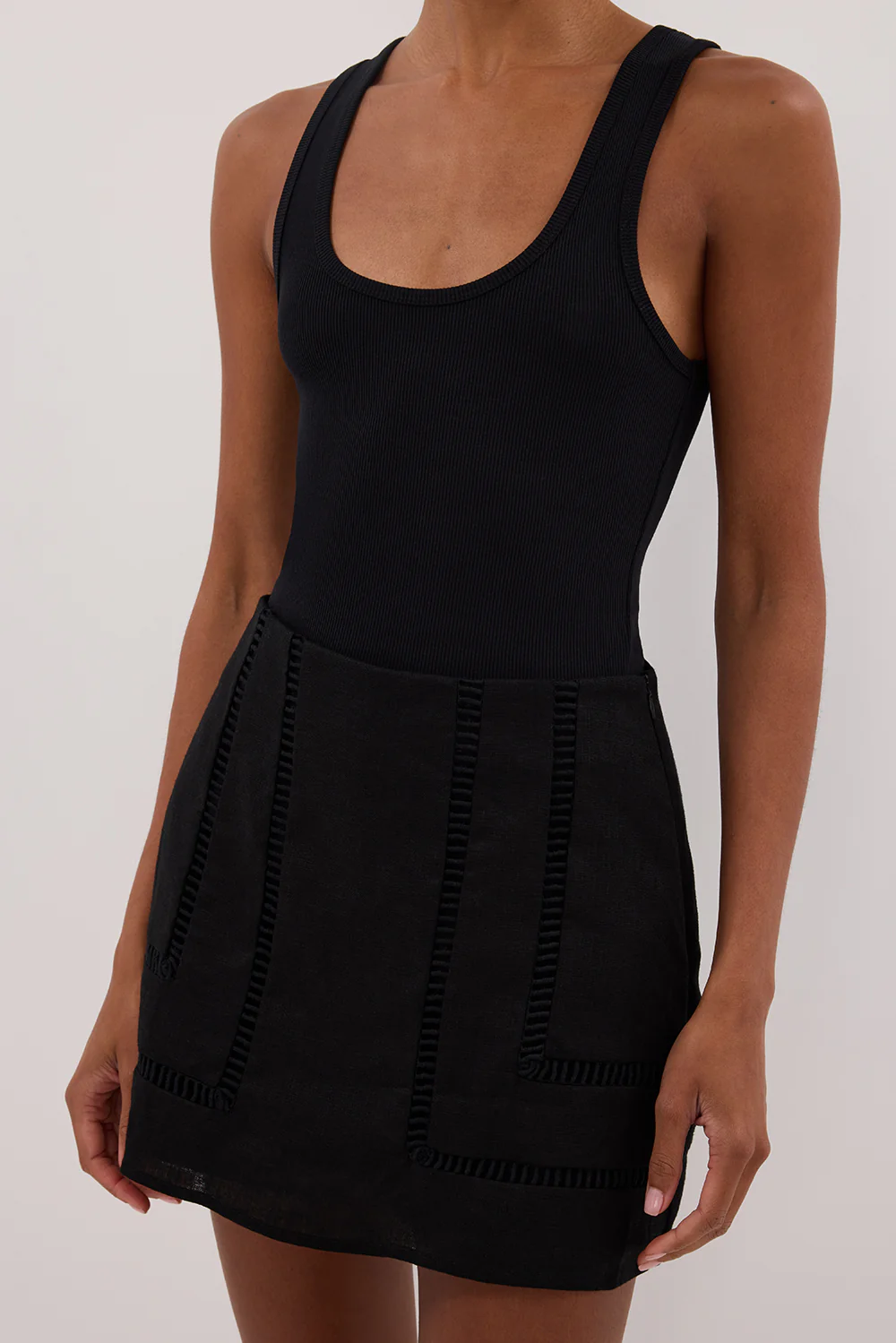 LINDSAY BLACK LINEN SKORT - Gamepaces