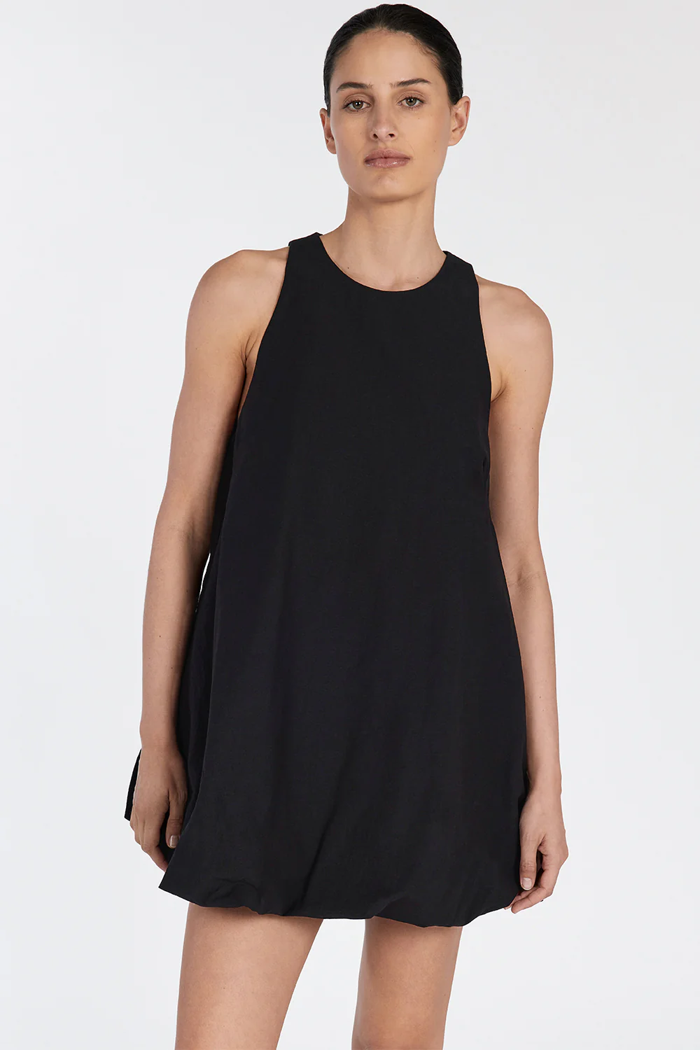 RENEE BLACK HIGH NECK MINI DRESS - Gamepaces
