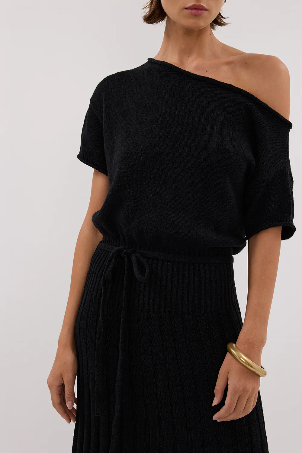 RICK BLACK ASYM KNIT MIDI DRESS - Gamepaces