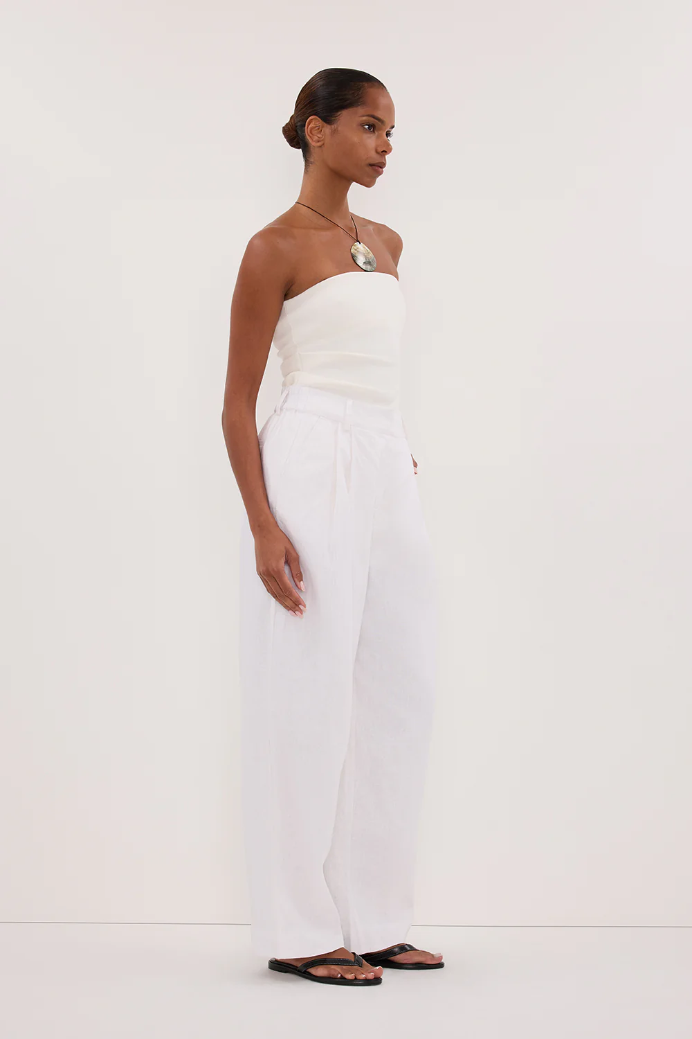 FRAN WHITE LINEN PANT - Gamepaces
