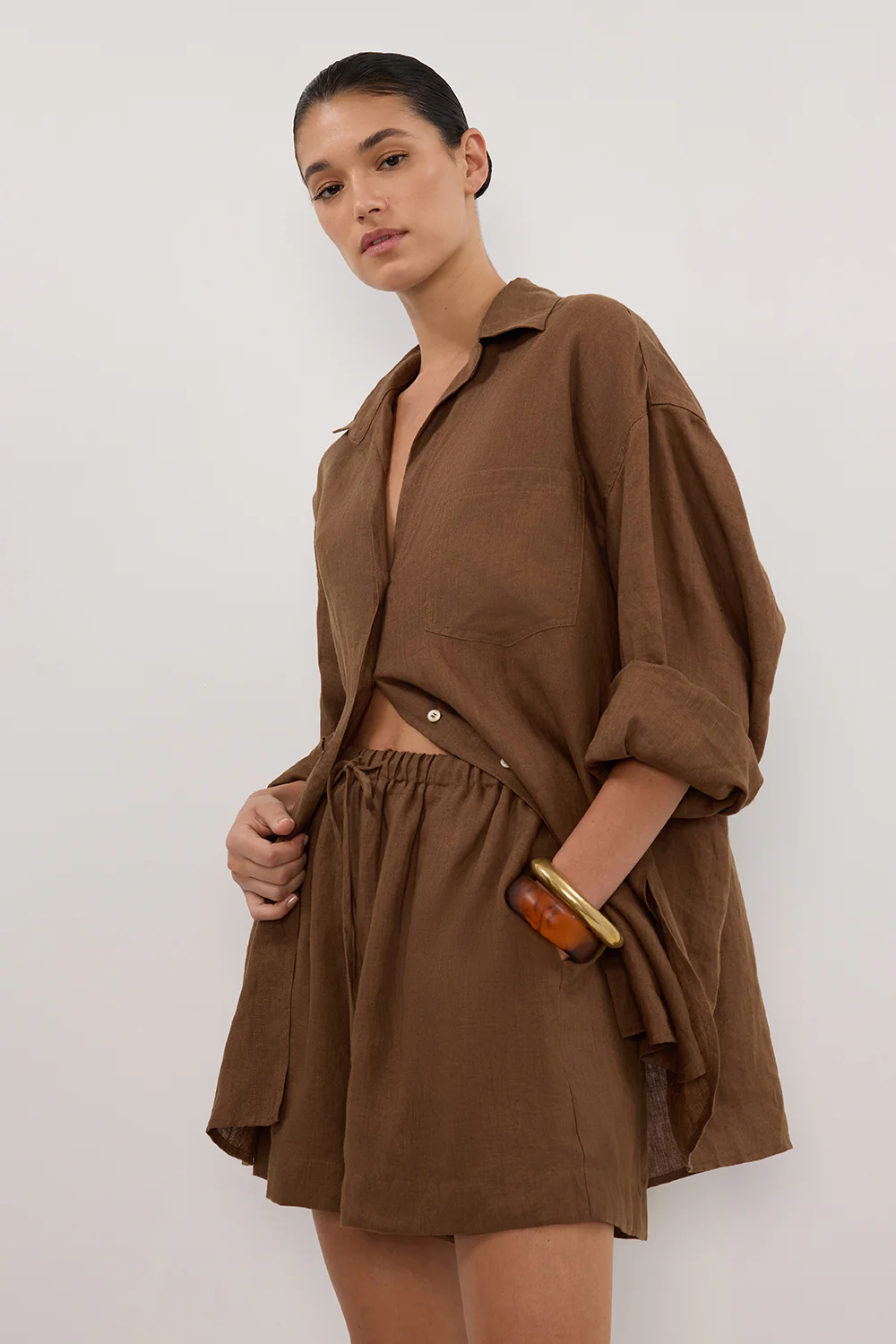 LUNE FONDANT OVERSIZED LINEN SHIRT - Gamepaces