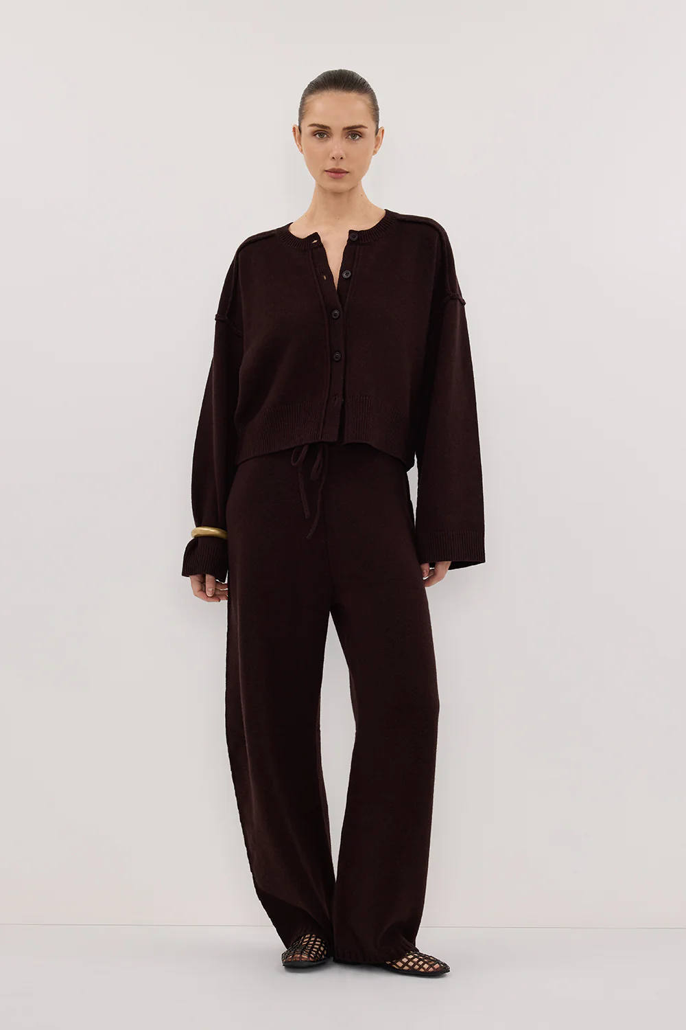 PAIGE CHOC WOOL KNIT PANT - Gamepaces