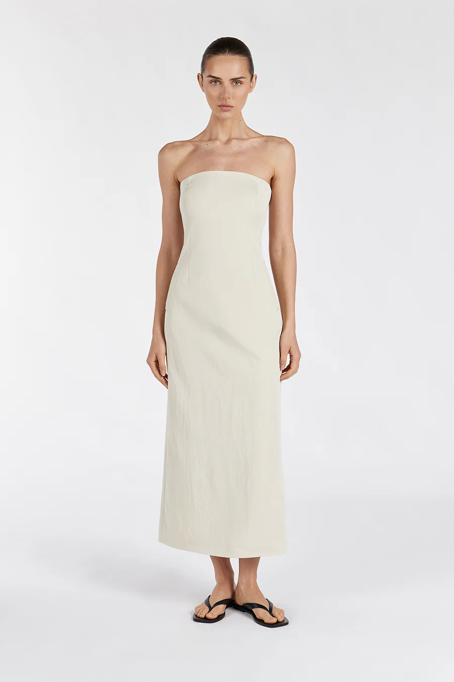 OPAL OAT STRAPLESS MIDI DRESS - Gamepaces