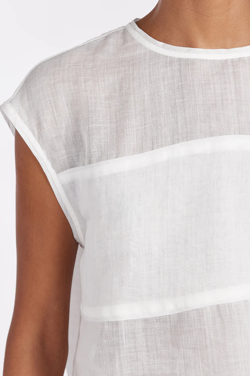KAI WHITE RAMIE PANELLED TOP - Gamepaces