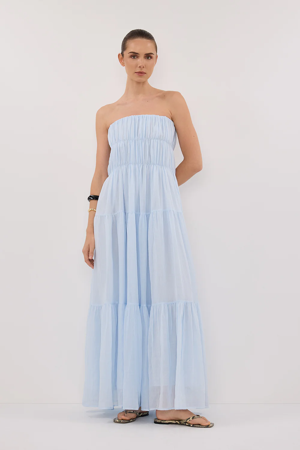 ARTIE CORNFLOWER RAMIE MIDI DRESS - Gamepaces