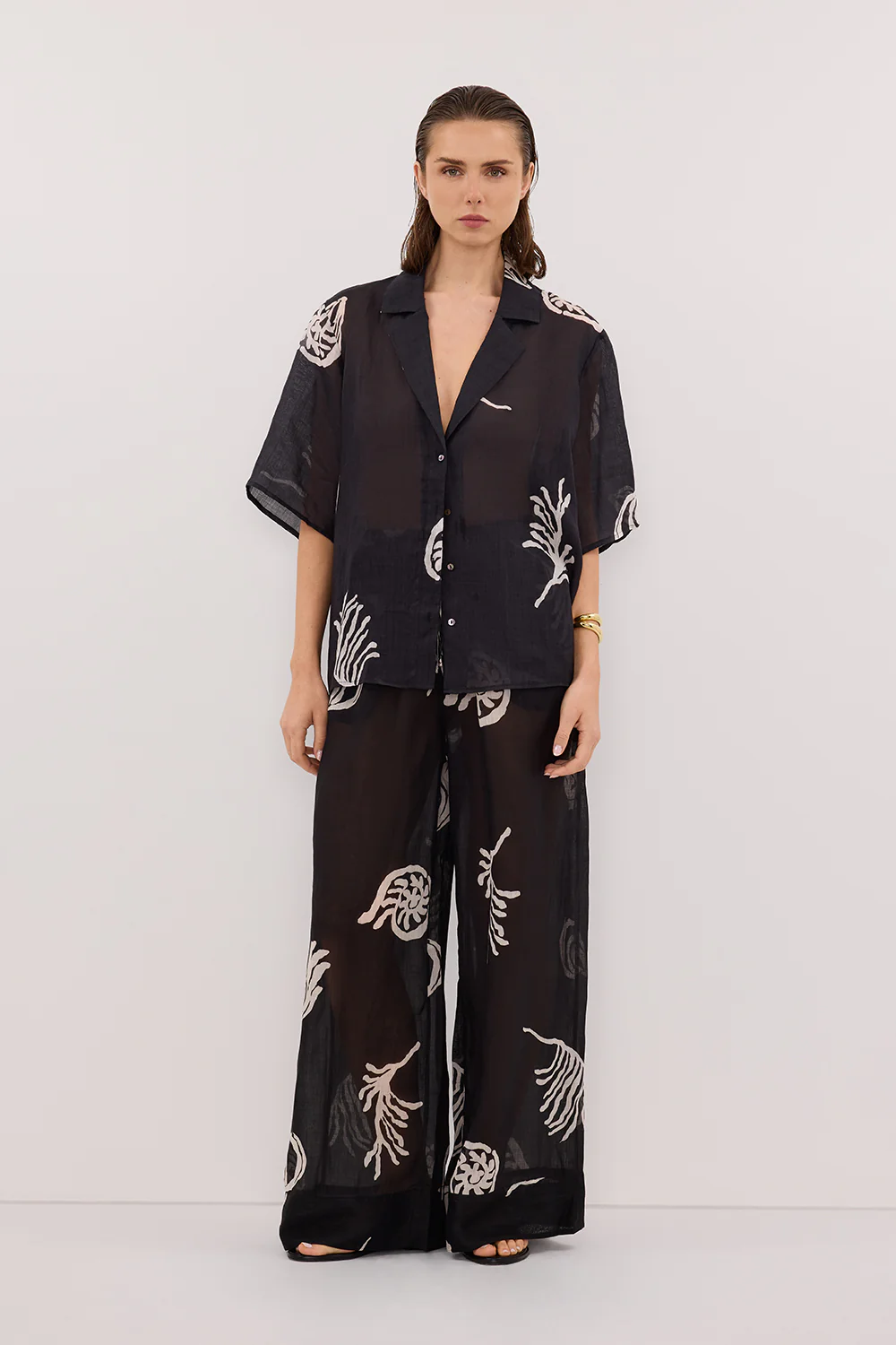 POSITANO BLACK RAMIE PANT - Gamepaces