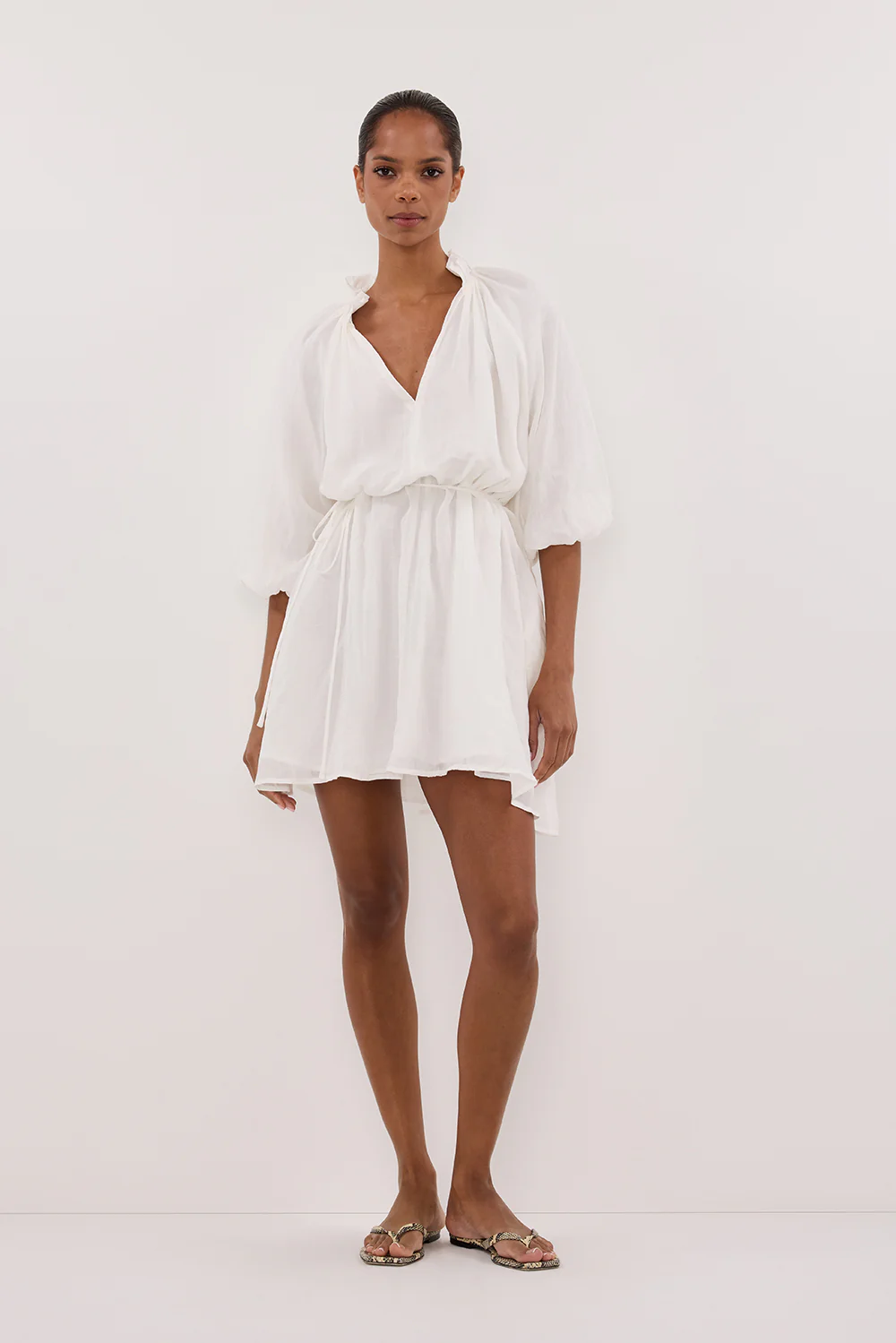 ELLIE WHITE RAMIE SMOCK DRESS - Gamepaces