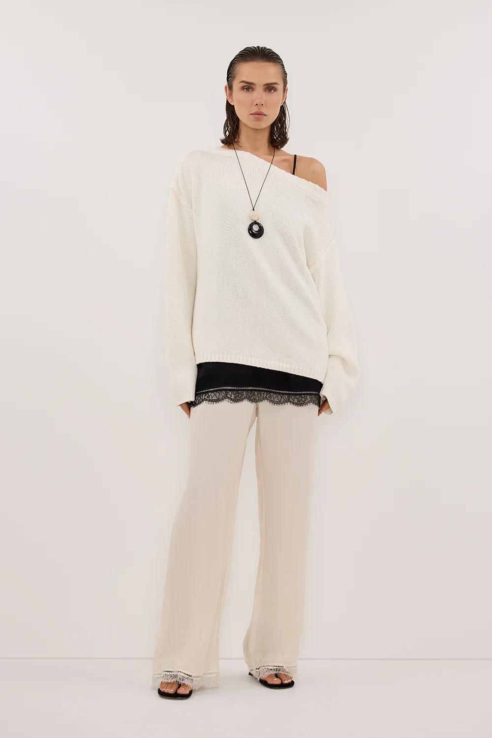 ANDREA SANDSTONE CUPRO LACE PANT - Gamepaces