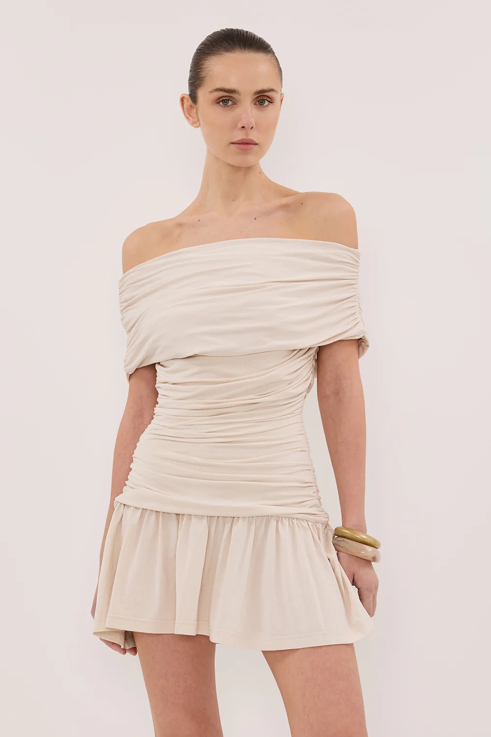 FEZ BONE OFF SHOULDER MINI DRESS - Gamepaces