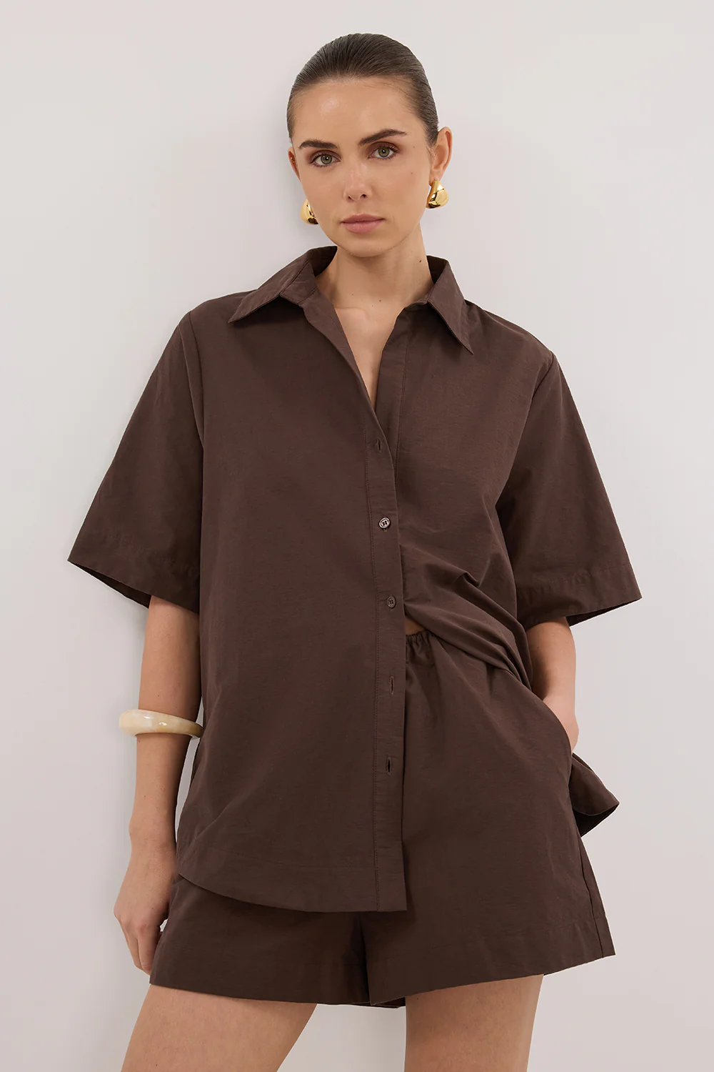 ELARA CHOCOLATE DRAWSTRING SHORT - Gamepaces