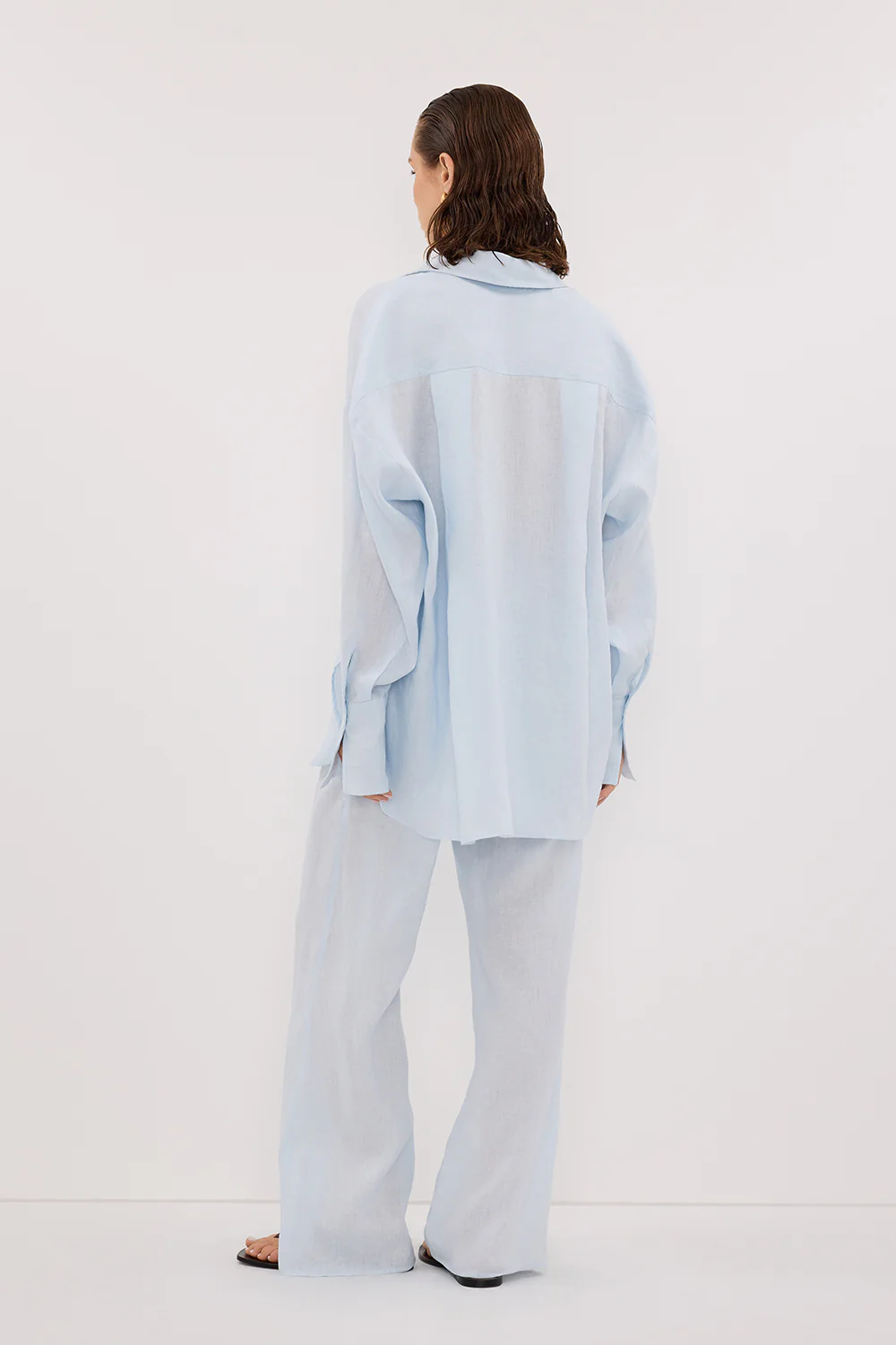 ELLIS ICE BLUE LONG SLEEVE LINEN SHIRT - Gamepaces