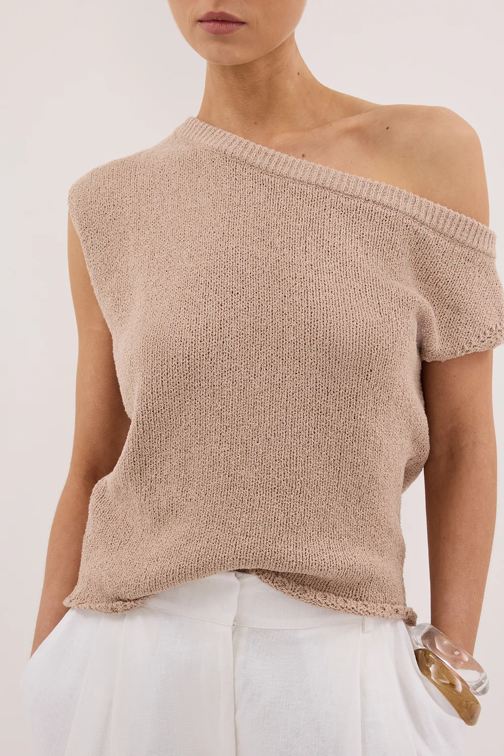 KERRY TAN ASYM KNIT TOP - Gamepaces