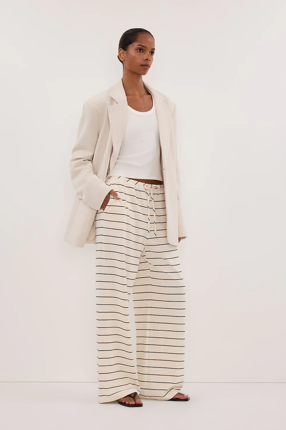 ESME OFF WHITE STRIPE PANT - Gamepaces